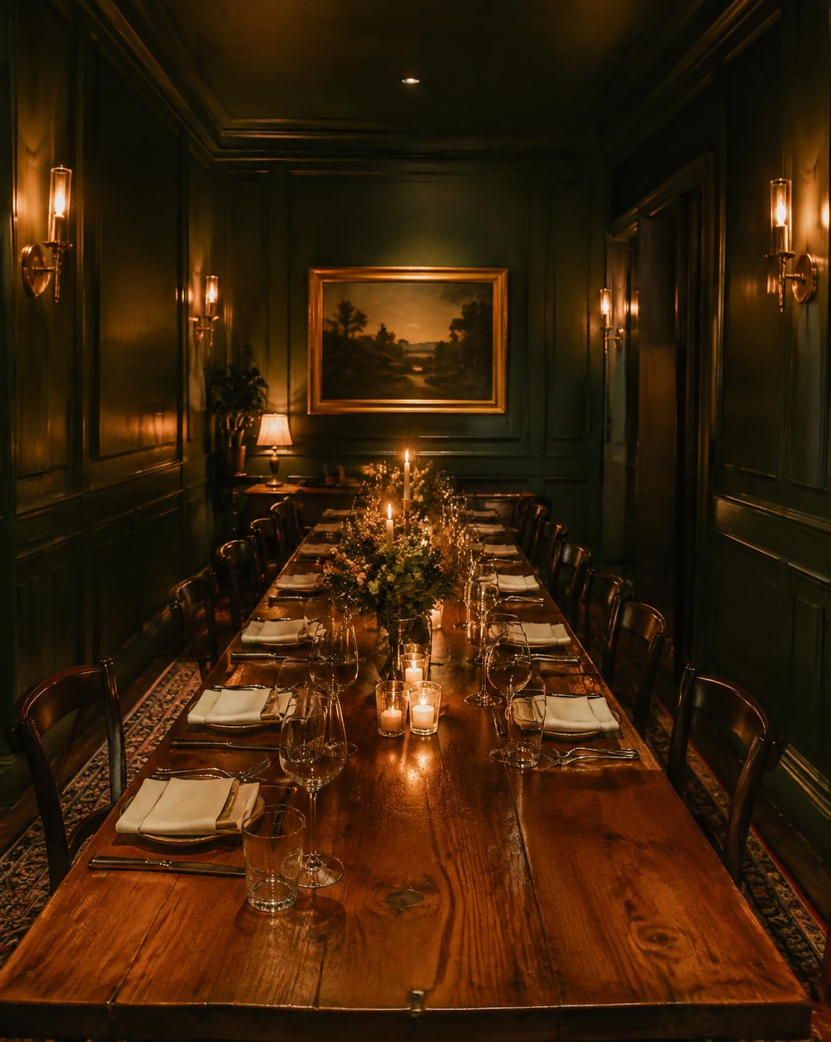 Candlelit private dining room