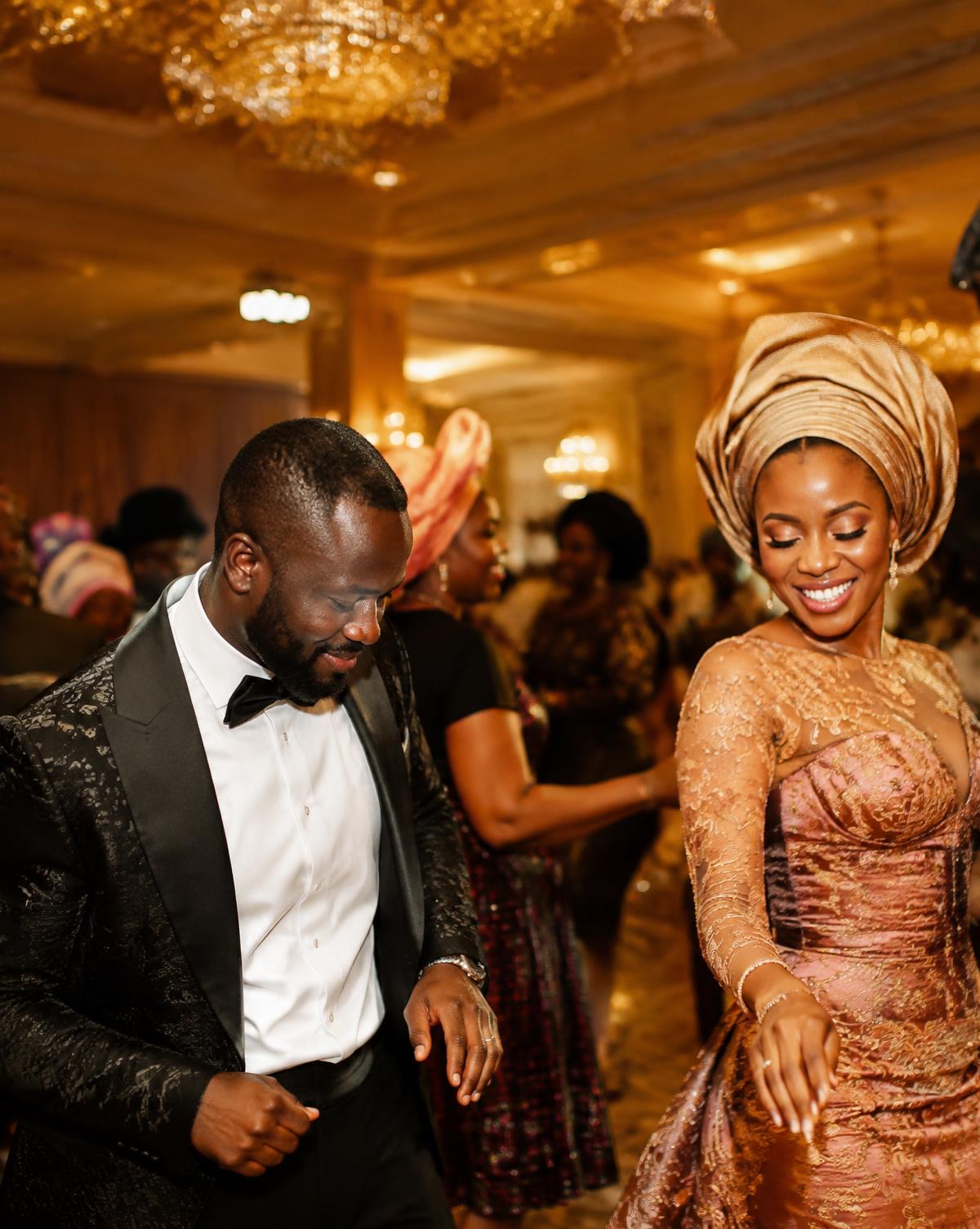 Couple dancing at a wedding reception